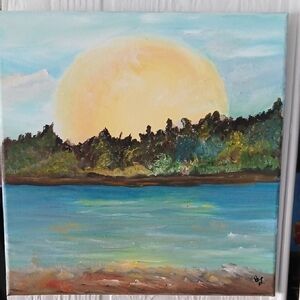Original Oil Painting On Stretched Canvas.12"x12" Art By Becki